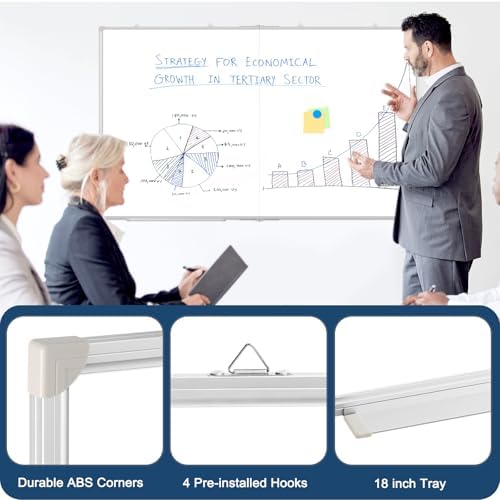Double-Sided White Board Dry Erase Magnetic Whiteboard Wall 72x40 Foldable - Image 5