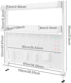 Clamp On Desk Organizer Shelf with Pegboard, 2 Tier Office Desk Shelves Organizer, 40" W x 37.4" H Desktop Bookshelf Storage for Home Dorm Office - Image 3