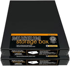 Lineco Drop Front Archival Storage Box, 8.75x10.75x1.5 in, Black, 2 Pack by Lineco