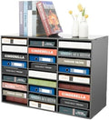 27 Slot Mail Sorter Organizer, Wood Literature Organizer Student Mailbox for Classroom, Desktop File Paper Storage Rack for Office Home School - 31.5" L×12”W×21.6“H (Black, 27-Compartment) by Unknown