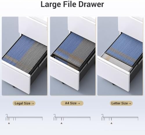 DEVAISE 2 Drawer File Cabinet with Lock, Fully Assembled Except Casters - Image 4