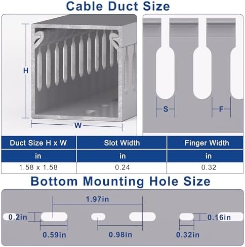 1.6"H x 1.6"W Cable Raceway, 12ft Under Desk Wire Management Channel, Black - Image 2