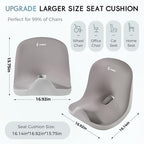 Car Seat Cushion and Lumbar Support Pillow, Larger Memory Foam Seat Cushion, Ergonomic L-Shaped Design Cushion for Back Pain Relief, Non-Slip Driving Cushion for Car, Office, Truck, Wheelchair-Gray - Image 4