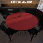 Round Table Pad - Can Be Used On Both Sides Waterproof and Easy to Clean Good Flatness Used for Dining Table(Black+Wine Red Dia.40Inch) - Image 5