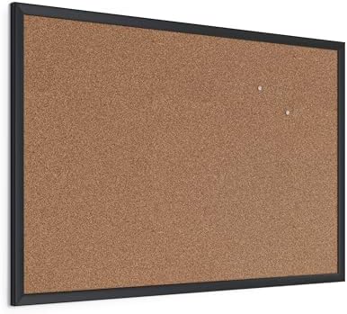 U Brands Cork Bulletin Board, 24'' x 36'', Black Wood Frame by UBrands