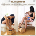 StrongTek Ergonomic Wooden Foot Stool Under Desk, 3 Angles, Non-Slip - Image 4