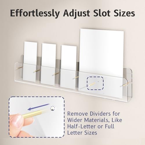 HIIMIEI Brochure Holder Wall Mount, 2-Pack Acrylic Modular Flyer Rack - Image 4