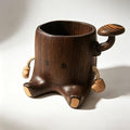 Handmade Stump-Style Wooden Pen Holder, Desktop Organizer Decor by Unknown