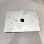 MEEgoodo for MacBook Air 13.3 inch Case 2021 2020 2019 2018 A2337 M1 A2179 A1932, Clear Case for MacBook Air M1, Hard Shell with Keyboard Webcam Cover & Trackpad Film & Type C Adapter,Engraving Floral - Image 5
