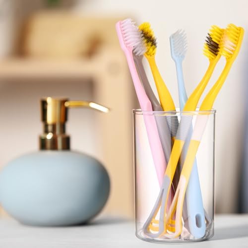 Crtiin 20 Pack Clear Acrylic Pen Holder Makeup Brush Round Pencil Holder for Desk Pen Cups Desk Organizers and Storage Desktop Stationery Organizer for Office School Home Supplies - Image 5