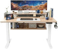 CubiCubi One-Piece Standing Desk 55x24 with Under Shelf, Light Walnut by CubiCubi
