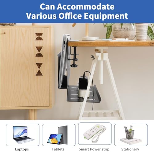 LUKETURE Desk Side Storage,11-4/5" Power Strip Cable Management Tray - Image 5