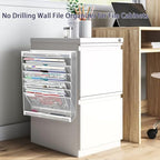 7 Tier Magnetic File Holder, No Drilling Wall File Organizer for File Cabinets Whiteboard Refrigerator,Office,Classroom, Hanging Paper Folder Holder, White - Image 7