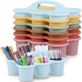 6 Pack Classroom Caddy With Handle for School Supplies, Groovy by Yakydesign
