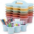 6 Pack Classroom Caddy With Handle for School Supplies, Groovy by Yakydesign