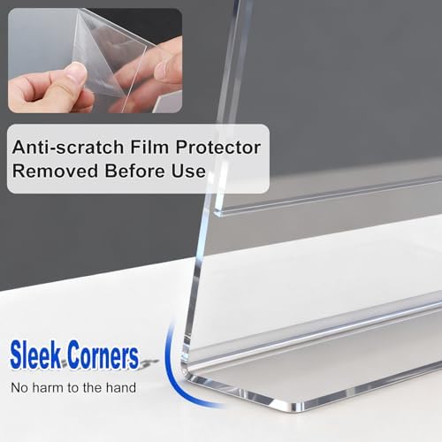 Acrylic Sign Holder 8.5 x 11 Horizontal , Clear Plastic Display Stand for Tabletop, Acrylic Stands for Flyers, Table Paper Holder, Vertical Sign Holder 8.5x11 for Restaurants, Office and School (Slant 15 Pack 11x8.5) - Image 4