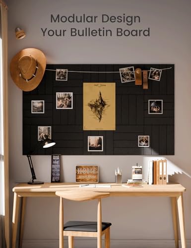 Fluxynara Felt Bulletin Board & Cork Board Alternative, Black - Image 5