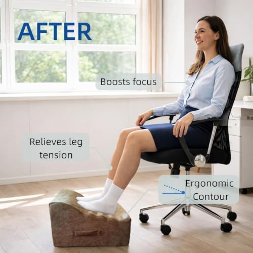 Foot Rest for Under Desk at Work, Non-Slip Office Foot Stool - Image 5