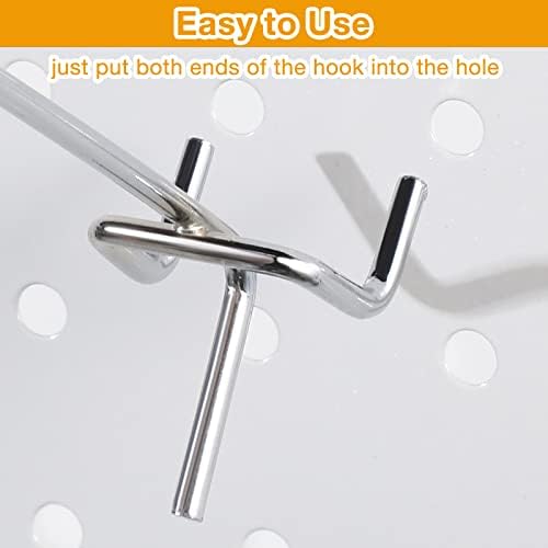 Funrous 100 Pack Hooks for Pegboard Stainless Steel Garage, 4 Inch - Image 3