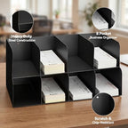 Gisafai Metal Check Sorter Organizer 8 Pocket, 2 Tier Black Iron Document Holder, 16 x 8 x 7.5 Inch, Wall Mountable, Heavy Duty Countertop Receipt Storage Rack for Bank, Office, Retail, Restaurant - Image 3
