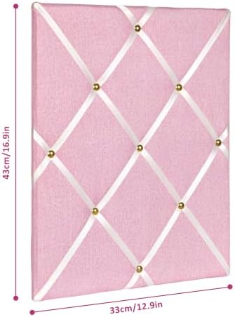 Flannel Fabric Pin Board with Criss-Cross Ribbons, 17x13 in - Image 3