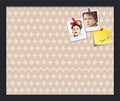 PinPix 17x14 inch Cork Bulletin Board. This Decorative Framed Pin Board Comes with Diamond Pattern in Light Pink and Cream Design and Satin Black. Ideal for Home, Office Decor or School (PinPix-294) by PinPixBulletinBoards