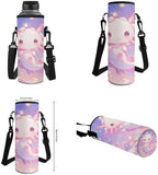 Teen's Backpack 4Pcs, Teen's Aesthetic Travel Daypack Set of 4 Include Lunch Box Pencil Case Cup Sleeve Large Capacity & Portable Daypack 4Pcs Pink Axolotl Print - Image 2