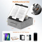 KDD 5 in 1 Tablet Pillow Holder, Foldable iPad Stand with Storage Tray, 2 Cup Holders and Pen Slot, Adjustable Reading Pillow for Lap, Bed, Desk and Couch Compatible with iPad Pro 12.9, Air, E-Reader - Image 7