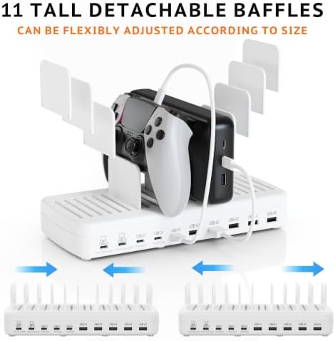 Charging Station for Multiple Devices, Adjustable Dividers Charger Dock - Image 5