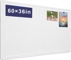 Large Bulletin Board 60" x 36" Felt Cork Board,Decor Pin Board, Warm White by Hrrtyueg
