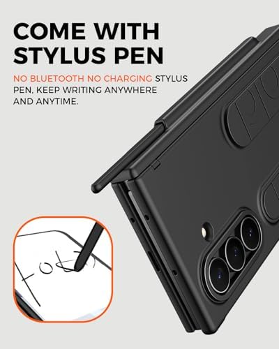 NINKI S Pen for Samsung Galaxy Z Trifold Case with Card Holder & Finger Strap,Shockproof Hinge Screen Protector + Wallet + Stand Handle Grip for Galaxy Z Trifold Phone Case with S Pen Holder Men Black - Image 4