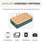 Prosumer's Choice Bamboo Charging Station - Multi Charger Station Organizer - Desk Docking Station for Phones, Tablets, Laptop - Wooden Charging Station with Removable Dividers - Cables Not Included - Image 5