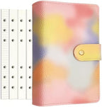 PU Leather Personal Notebook Planner with 80 Pages Loose-Leaf Papers 6 Holes Ring Binder Pen Holder Magnetic Buckle (Pink Dream, A5 Mini) by Zelten