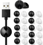 Cord Holder 20Pcs Cable Clips Winder Silicone Cable Organizer Desk Wire Storage Charger Cord Holder for Cords(White 20pcs) - Image 2