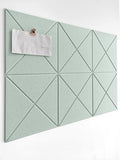 6 Pack Decorative Felt Wall Tiles (11.8” x 11.8”) - Modern Bulletin Board for Home Office & Classroom, Self-Adhesive Cork Board Alternative for Kids Artwork, Photos & Pin Display - Mint by DesignerManufacturerofInnovativeBulletinBoardSolutionsforHomeOffice