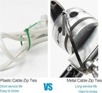 XINGO 11.8 inch Metal Zip Ties (600 Pack), 304 Stainless Steel Heavy Duty Zip Ties, 300lbs Tensile Strength, Multi-Purpose Self-locking Cable Ties for Exhaust Wrap, Outdoor and Canopy Etc - Image 5