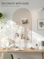 Large Arched Felt Bulletin Board 47.2''×25.5'', Oatmeal - Image 2