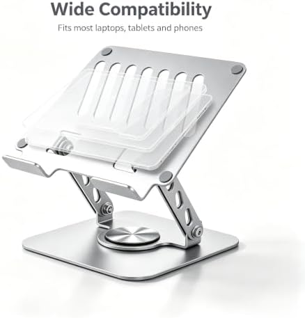 Laptop Stand with 360° Rotating Heavy Base, Foldable Adjustable - Image 5