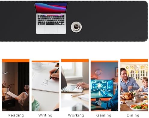 Mydours PU Leather Desk Pad, Large XXL 67"x15.7" Mouse Mat, (Black) - Image 5
