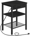 HOOBRO Side Table with Charging Station, Small End Table for Small Space by HOOBRO