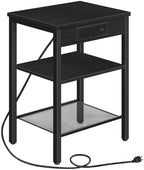 HOOBRO Side Table with Charging Station, Small End Table for Small Space by HOOBRO
