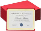 Single Sided Certificate Holders for Letter Size, 8.5 x 11 Bulk Award Certificate Cover for Graduation,Diploma, Documents, Marriage,Employee Appreciation, School,Office, Business (Red, 100CT) by Apprabbr