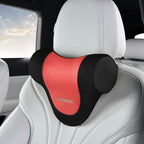 Coverado Car Headrest Pillow, Ergonomic Memory Foam Car Neck Pillow for Driving Seat with Adjustable Strap, Soft PU Leather Breathable Removable Cover Neck Support for Neck Pain Relief, BlackRed by COVERADOAUTO