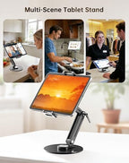 Portable Monitor Stand Desk Holder- Large Clamp Support up to 12.9 14.6 15.6 18.5 inch 360° Rotating Base Swivel for iPad Pro/Mini/Air/Surface Strong Bearing Weight Over 5.5lbs (Up to 17.3'') - Image 5