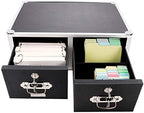 Vaultz Locking 5 x 8 Index Card Cabinet, Double Drawer, Black (VZ01397) - Image 4