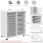WOPITUES Mobile Storage Cabinet with 15 Clear Drawers, Modern White - Image 3