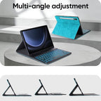 Keyboard Case for Samsung Galaxy Tab S10 Lite/S10 FE/S9 FE 5G 10.9"/S9,Mouse and 7 Color Backlit Keyboard,Pencil Holder, Magnetic Detachable,Premium PU Leather Cover with Auto Sleep/Wake,Blue+Mouse - Image 5