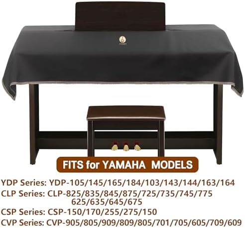 88-Keys Keyboard Dust Cover for Yamaha YDP/CLP/CSP/CVP Series YDP-165/184 CLP825 CSP170 CVP905, Extra Large Soft Waterproof Dustproof Anti-Scratch Cover Fit Yamaha 88-Key Weighted Digital Piano - Image 2