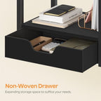 YATINEY Desktop Printer Stand, 2-Tier Printer Table with Non-Woven Drawer, Multi-Purpose Desk Organizer for Home Office, Under Desk Open Organizer Shelf, Black PS01BB - Image 3