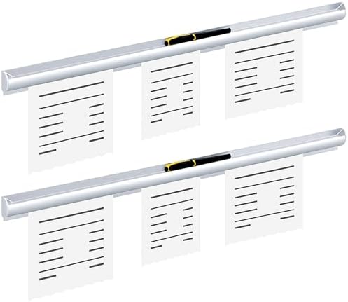 Henoyso 2 Pcs Restaurant Ticket Holder 16/18/24/28/30/32/40/44" Slide Check Rack Receipt Holder Aluminum Silver Order Ticket Rack for Commercial Kitchen Office Cafes Pubs Bar(28 Inch,Pen Slot) by Henoyso